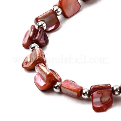 Collane multistrato in lega e conchiglie naturali e perline di semi di vetro e orecchini pendenti e set di braccialetti&nbsp;WGCEEFD-02