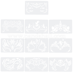 10 pièce 10 styles de pochoirs de peinture pour visage en plastique creux pour animaux de compagnie&nbsp;DIY-GF0012-64