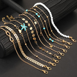 10 шт. браслеты на ногу из сплава&nbsp;WGF01BA-01