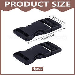4 шт. пластиковые регулируемые быстроразъемные пряжки контурной формы с боковым креплением&nbsp;PURS-LP0001-10