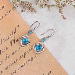 Серьга-подвеска с кубическим цирконием JE910A