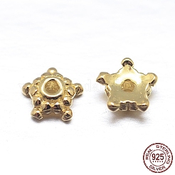 Veri cappucci di perline in argento sterling a 18 petali e 5 placcati in oro 925k&nbsp;STER-M100-11