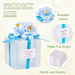 Прозрачные подарочные коробки для упаковки конфет из ПВХ с лентой и искусственным цветком CON-TAC0001-20B