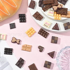 60 шт. 15 стиля непрозрачных смоляных имитационных шоколадных кабошонов&nbsp;RESI-SC0006-30