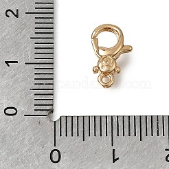 真鍮カニカン  クマ  ニッケルフリー  18KGP本金メッキ  12x7x3mm  穴：1.4mm&nbsp;KK-CBA4292-07G