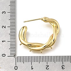 真鍮のイヤリング発見  カン付き  14KGP本金メッキ  23x29x5.5mm  穴：1mm&nbsp;KK-U061-08G