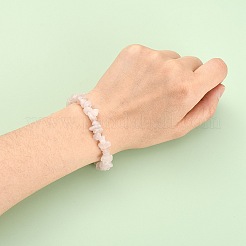 Rosa chip di quarzo si estendono bracciali&nbsp;BJEW-JB01308-01