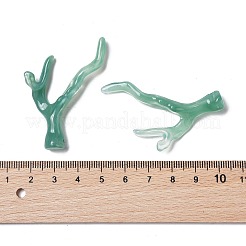 アクリルパーツ  サンゴ  ダークシーグリーン  49x32x9mm  穴：1.8mm  約290個/500g&nbsp;OACR-E032-01H