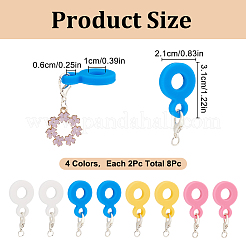 8шт 4-х цветные силиконовые соломенные подвески FIND-GO0003-51