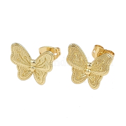 Серьги-гвоздики в форме бабочки из латуни&nbsp;EJEW-C152-02G
