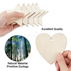 Неокрашенные деревянные большие кулоны WOOD-GF0001-50