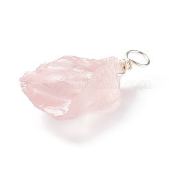 Кулоны из грубого сырого натурального розового кварца PALLOY-JF01785-01