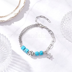 2 шт. 2 стиля многослойных браслетов из нержавеющей стали 304 BJEW-JB12234