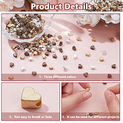 90шт 3 цвета латунные бусины&nbsp;KK-PH0011-88