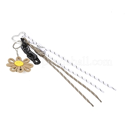 Подвесные украшения ручной работы из полиэстерового шнура и цветочных нитей HJEW-JM04422-02