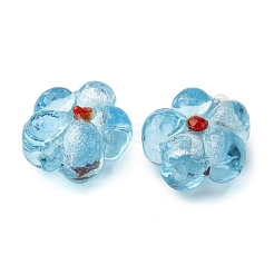 Ручная серебряная фольга стеклянные бусины Lampwork&nbsp;LS-FOIL-T001-02J