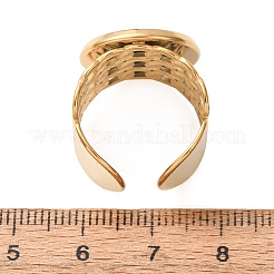 304ステンレス鋼製アズキチェーンカフリング部品  ラウンドパッドリングセッティング  イオンプレーティング（ip）  長持ちメッキ  ゴールドカラー  14~14.7mm  18mm  トレイのサイズ：16mm&nbsp;SA-CBA94B1-01G-05