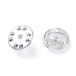 真鍮製バタフライクラッチピンバック  銀色のメッキ  11.2x5.6mm  穴：1mm&nbsp;KK-I659-07S