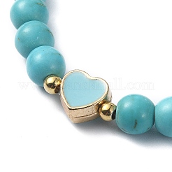 Braccialetti elasticizzati con perline rotonde con pietre preziose naturali e sintetiche&nbsp;BJEW-JB09881