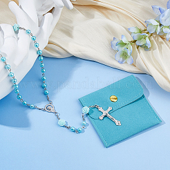 1 шт. ожерелье из четок из сплава и искусственного жемчуга NJEW-DC0001-13B