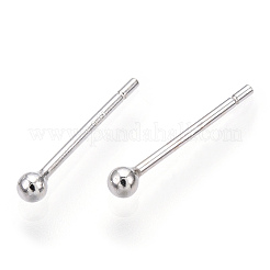925 boucles d'oreilles puces boule ronde en argent massif&nbsp;STER-T005-01A