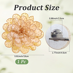 Броши из цветочной ткани со стразами&nbsp;JEWB-WH20009-06P-04