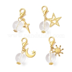 Акриловые круглые бусины и подвески из сплава&nbsp;HJEW-JM04639