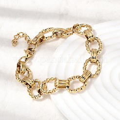 Pulseras de cadena de eslabones de acero inoxidable 304 para mujeres y hombres.&nbsp;BJEW-L720-02G