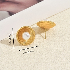 Плоские круглые серьги-гвоздики из нержавеющей стали BM6154