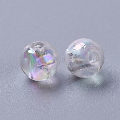 環境に優しい透明アクリルビーズ  ラウンド  ABカラー  クリアAB  5mm  穴：1.5mm  約840個/50g&nbsp;X-PL732-2