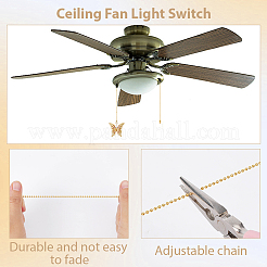 3 pieza de extensores de cadena para ventilador de techo con dijes de aleación de mariposa y rhinestone&nbsp;HJEW--CP00040