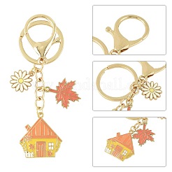 4 шт. 4 стиля брелоков из сплава и эмали ко Дню благодарения&nbsp;KEYC-FS00042-05