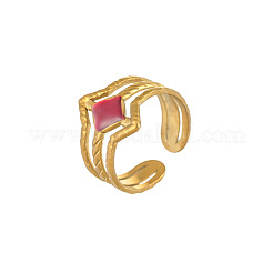 Anelli aperti con polsino smaltato in acciaio inossidabile 304&nbsp;WG5FBDE-01