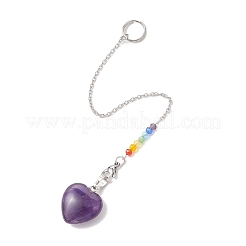 5 Stück natürliches Amethyst-Radiäpendel&nbsp;PALLOY-JF05238