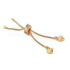 Изготовление браслета-слайдера из латунной цепочки с кубическим цирконием и искусственным жемчугом KK-A214-33G