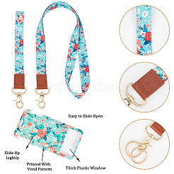 Наборы держателей для бейджей из ПВХ с цветочным узором AJEW-SC0002-26C