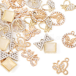24шт 6 стиля подвески из сплава с кристаллами и стразами FIND-TA0006-20LG