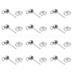 40 шт. фурнитура для сережек-гвоздиков из нержавеющей стали 304 STAS-FS0001-76P