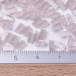 MIYUKIハーフティラビーズ  日本製シードビーズ  2の穴  (htl2553) シルク ペール ライト ライラック  5x2.3x1.9mm  穴：0.8mm  約2500個/100g&nbsp;SEED-J020-HTL2553