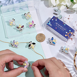 9 шт. 9-х цветные бусины из сплава со стразами&nbsp;DIY-SC0032-48