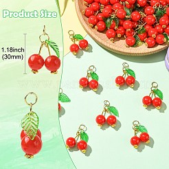50шт. подвески из акрила в виде вишни&nbsp;PALLOY-CJ00164
