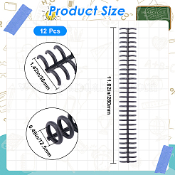 プラスチック製ルーズリーフ製本ヒンジリング  ブラック  280x36x11.5mm&nbsp;LS-AJEW-WH20020-021