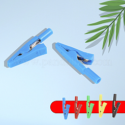 真鍮のワニ口クリップ  ナイロン（pa）カバー付き  プラチナ  ミックスカラー  41x6.5x13.5mm  5色  2個/カラー  10pc&nbsp;KK-OC0009-09