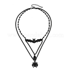 Железо и слезоточивый смоляной кулон в виде летучей мыши и паука на Хэллоуин&nbsp;LS-NJEW-A055-01B-EB