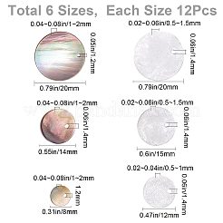 72 шт. 6 стиля подвески-ракушки из натуральной черной губной помады FIND-CN0001-20