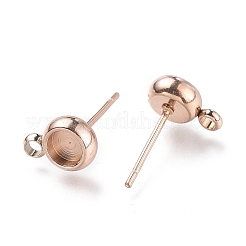 Engastes de aretes de acero inoxidable 304 con revestimiento iónico (IP)&nbsp;LS-STAS-I161-01A-RG
