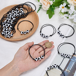 20шт пластиковый футбольный браслет из бисера&nbsp;BJEW-SP0001-20