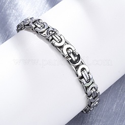Браслеты-цепочки византийского типа из нержавеющей стали 304 для женщин и мужчин BJEW-R018-22P-01