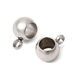 304ステンレススチールチャーム  ロンデル  ステンレス鋼色  9x6.5x5mm  穴：2mm/ 4mm&nbsp;STAS-D217-05P-02