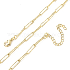 Colliers à chaîne trombone texturée en laiton de 2.7 mm pour femmes&nbsp;KK-CBA2293-19G